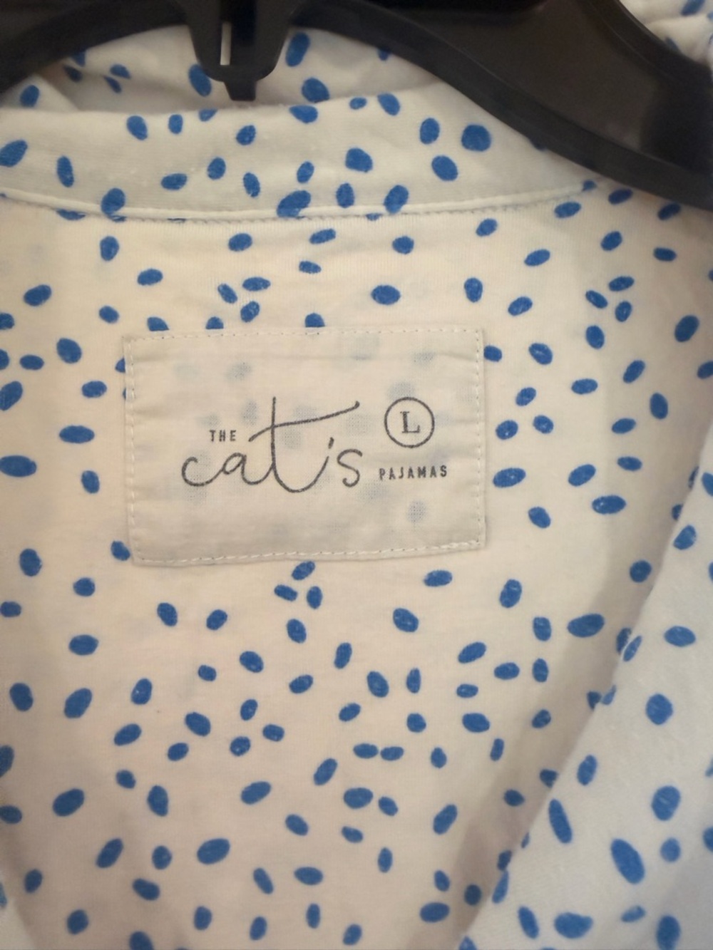 The Cat's Pajamas Blue Speckle Button-Up Pajama Top and pants! VGUC! Pima cotton - Picture 3 of 7
